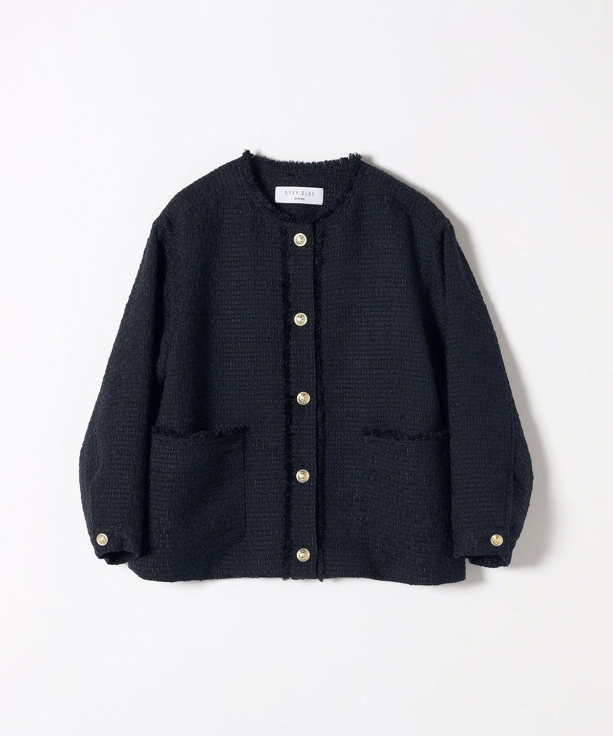 SHIPS any: スラブ ツイード ショート ジャケット［NAVY BLUE］