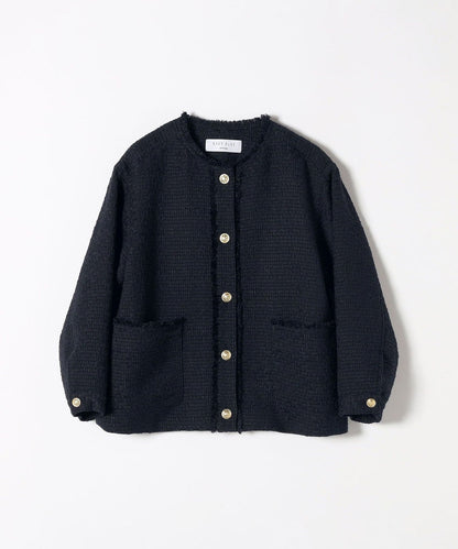 SHIPS any: スラブ ツイード ショート ジャケット［NAVY BLUE］