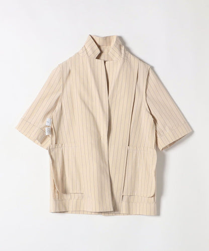 SHIPS any:〈洗濯機可能〉リネン ミックス ハーフスリーブ ジャケット