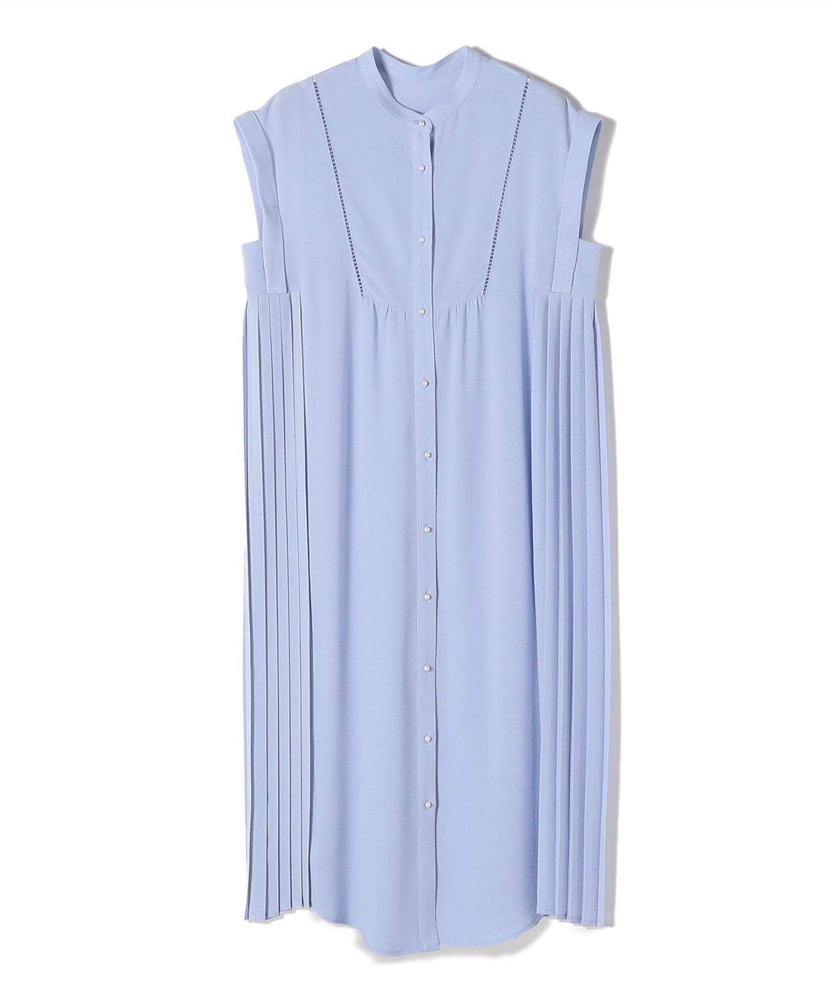 〈手洗い可能〉ストレッチ ジョーゼット プリーツ ワンピース