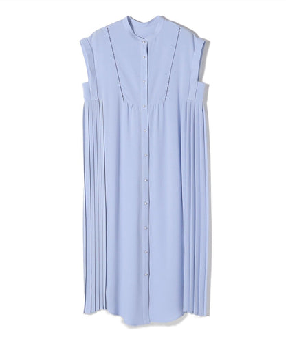 〈手洗い可能〉ストレッチ ジョーゼット プリーツ ワンピース