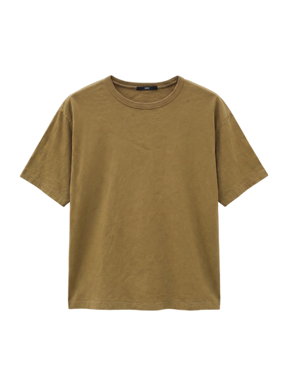 SHIPS: ストレッチ リネン クルーネック Tシャツ 【ソリッド】