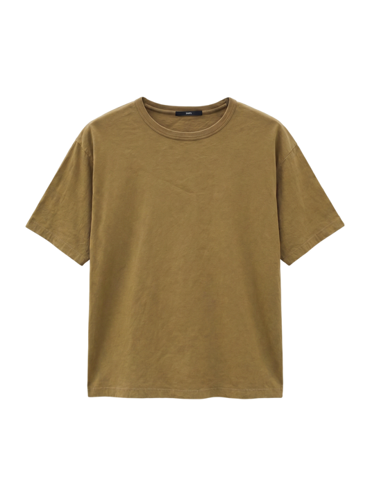 SHIPS: ストレッチ リネン クルーネック Tシャツ 【ソリッド】