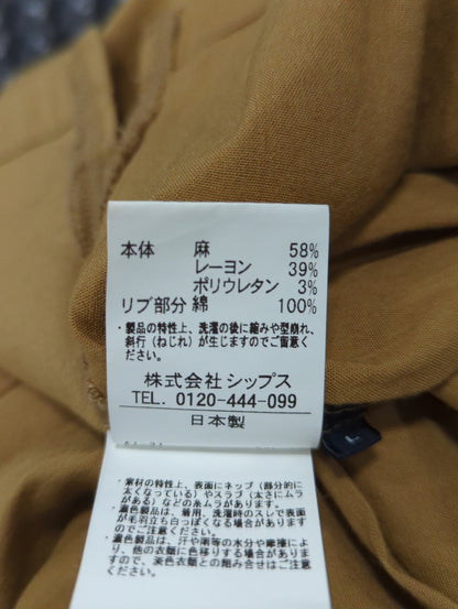 SHIPS: ストレッチ リネン クルーネック Tシャツ 【ソリッド】