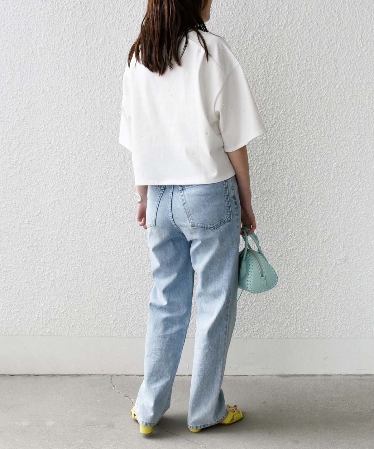 【WEB限定】〈手洗い可能〉ラインストーン ワイド TEE