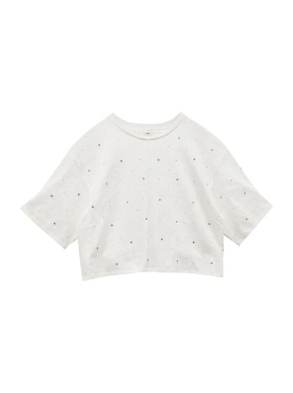【WEB限定】〈手洗い可能〉ラインストーン ワイド TEE
