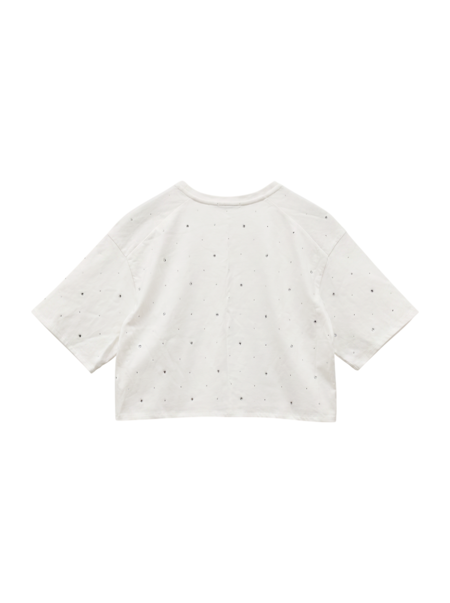 【WEB限定】〈手洗い可能〉ラインストーン ワイド TEE