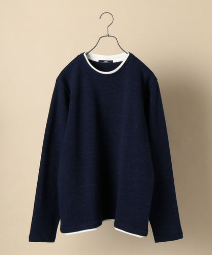 SHIPS: ワッフル フェイクレイヤード クルーネック ロングスリーブ Tシャツ (ロンT)