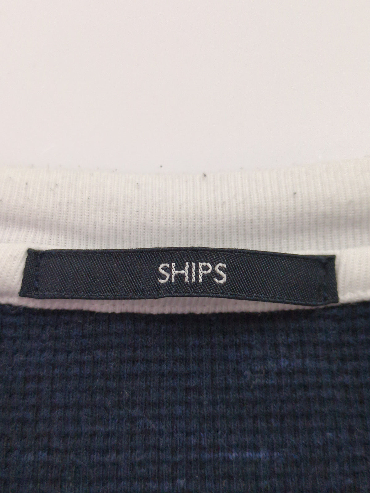 SHIPS: ワッフル フェイクレイヤード クルーネック ロングスリーブ Tシャツ (ロンT)