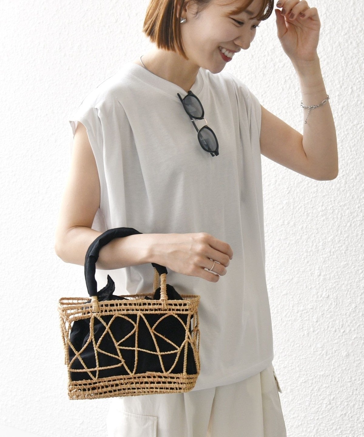 SHIPS any:〈洗濯機可能〉ショルダータック フレンチ ルーズ TEE