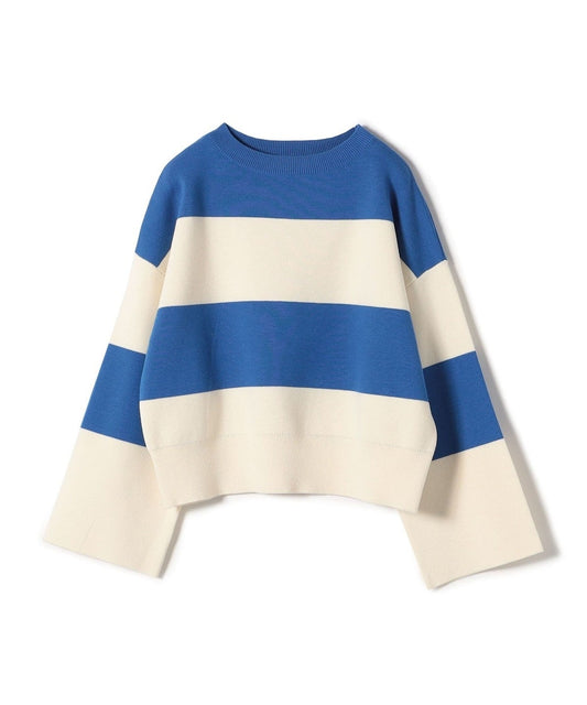 〈手洗い可能〉ミラノリブ ワイド ボーダー プルオーバー