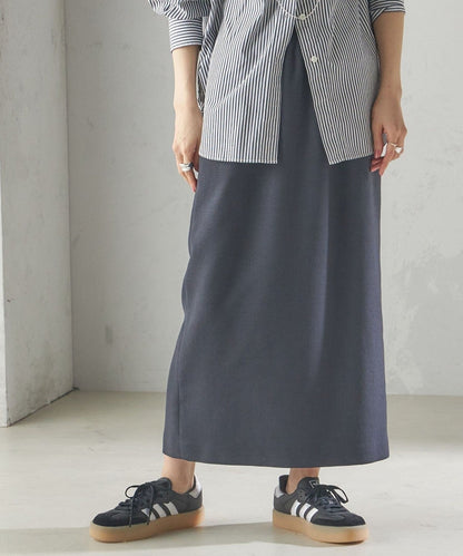 〈手洗い可能〉Asami 麻調合繊 ウエスト リブ タイト スカート