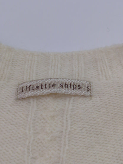 liflattie ships:ケーブルハイゲージクルーネックニット