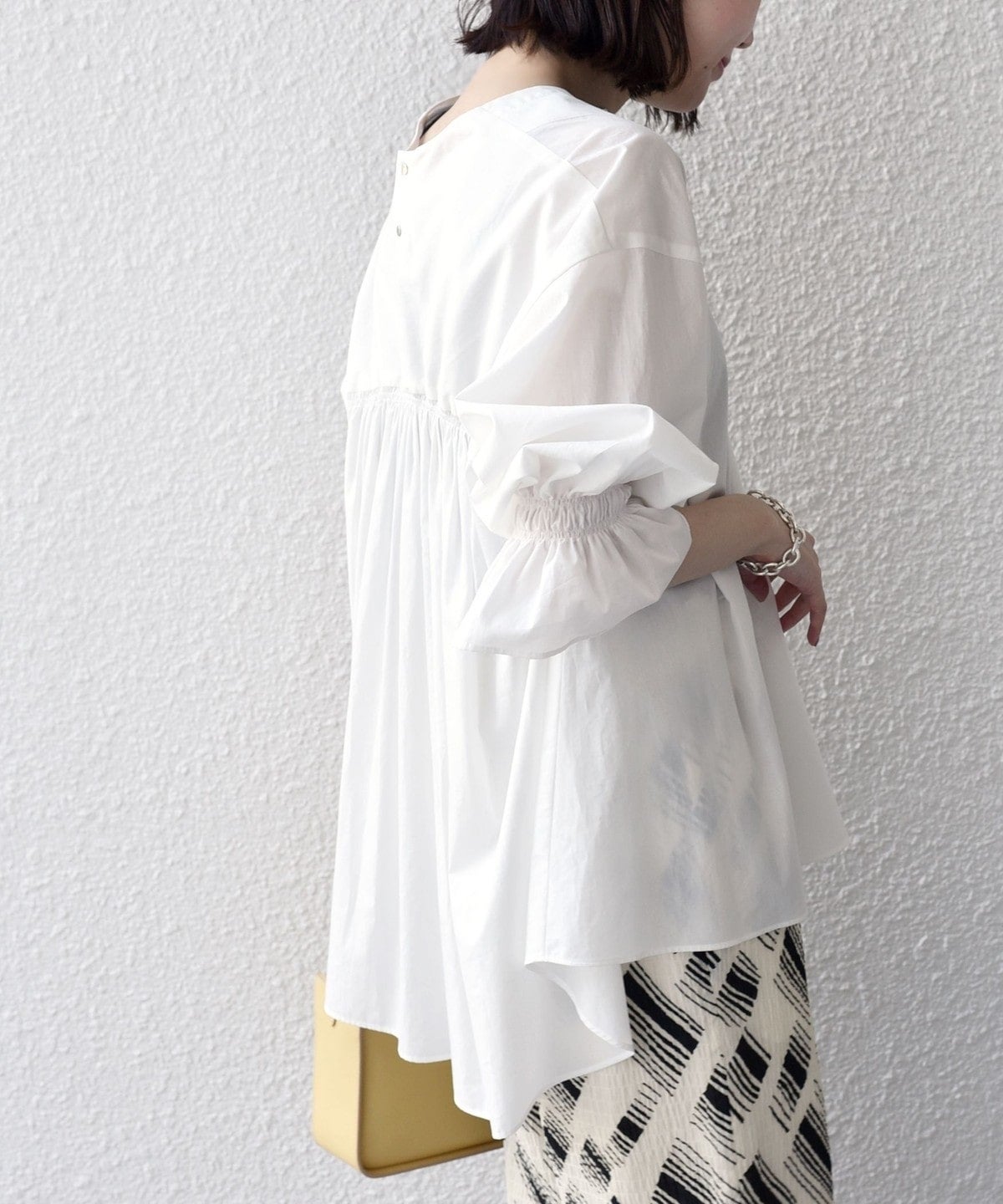 〈手洗い可能〉ジルワンダー バック ギャザー ブラウス