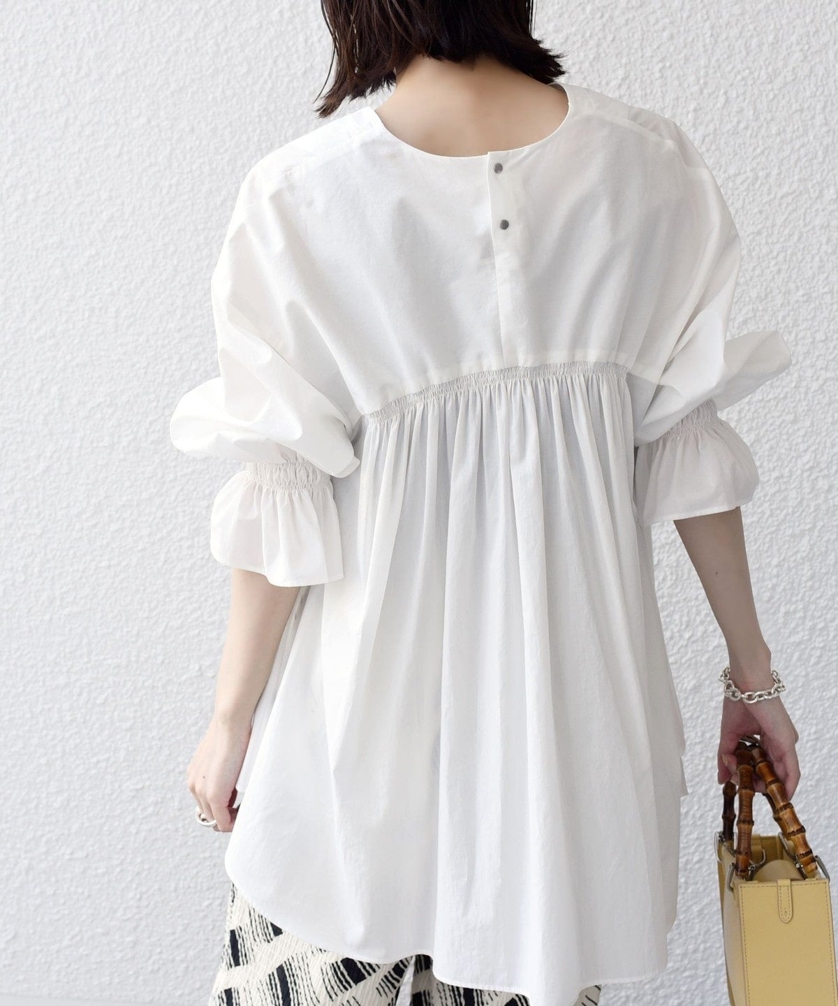 〈手洗い可能〉ジルワンダー バック ギャザー ブラウス