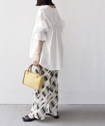 〈手洗い可能〉ジルワンダー バック ギャザー ブラウス