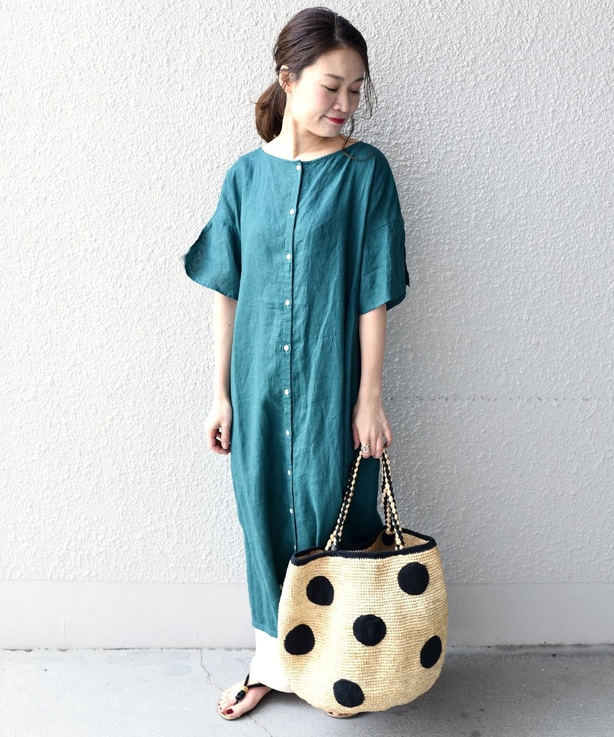 liflattie ships:リネン2WAYワンピース