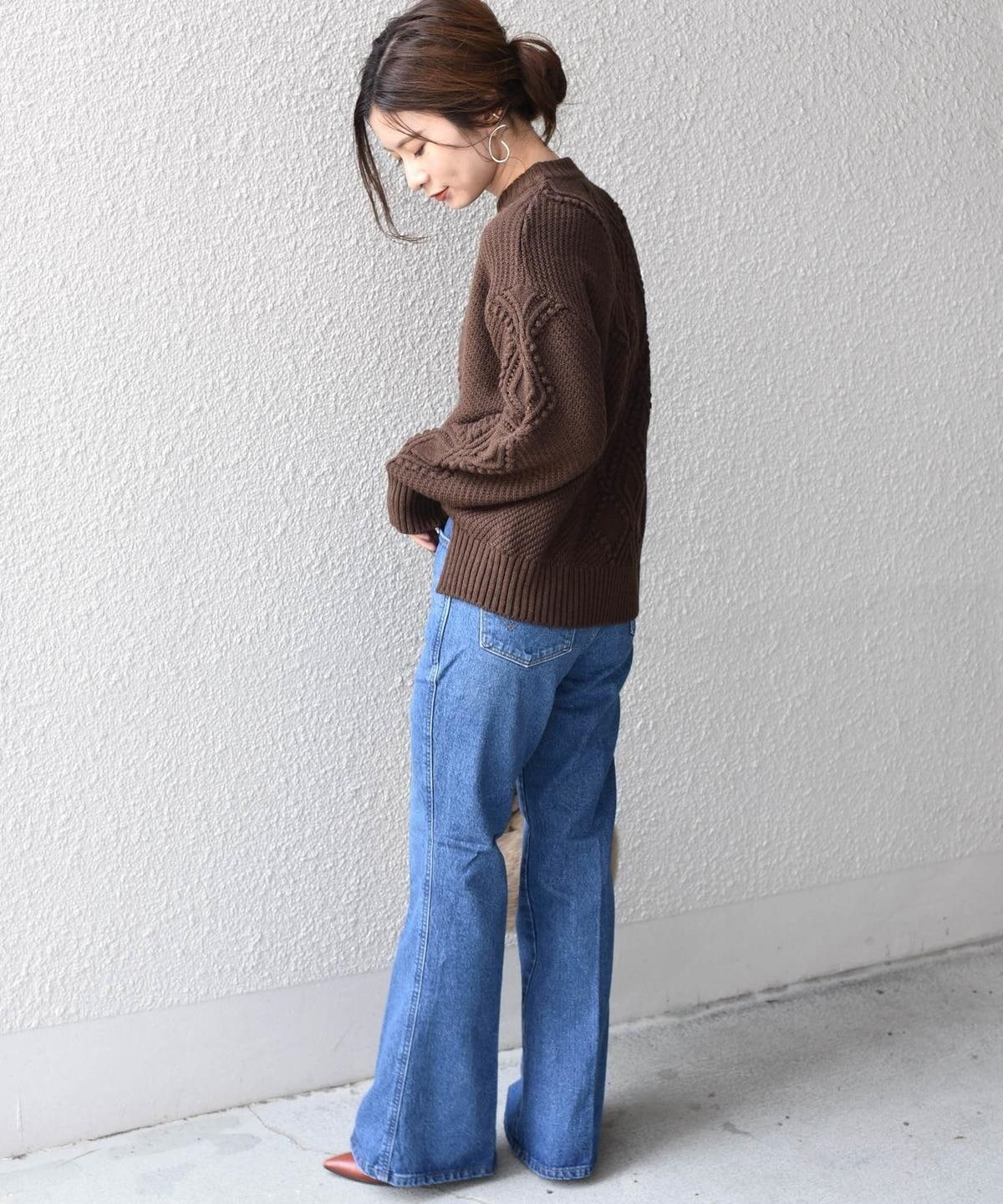 Khaju:ポンポンケーブルニットプルオーバー