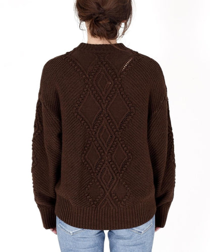 Khaju:ポンポンケーブルニットプルオーバー