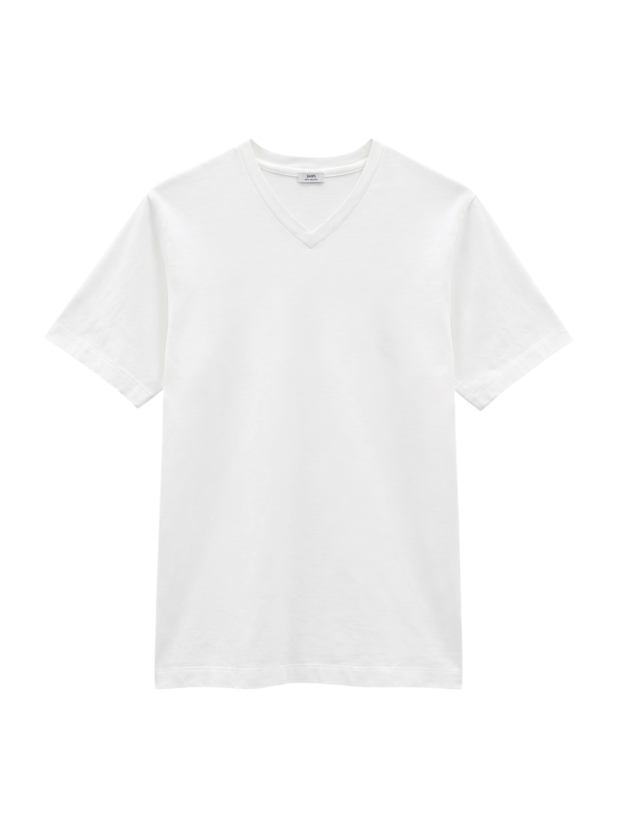 SHIPS: 抗菌・防臭 NANO-FINE（R） コットン Vネック Tシャツ