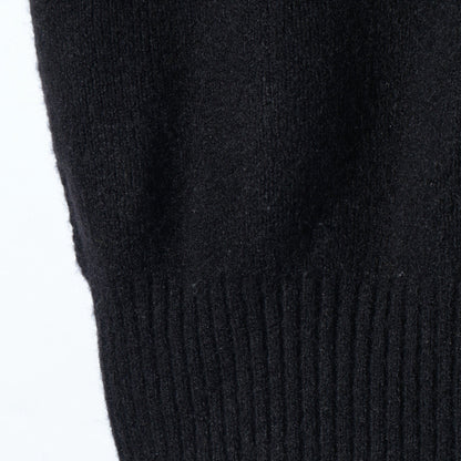 〈手洗い可能〉ヤクフィール袖配色ニットプルオーバー