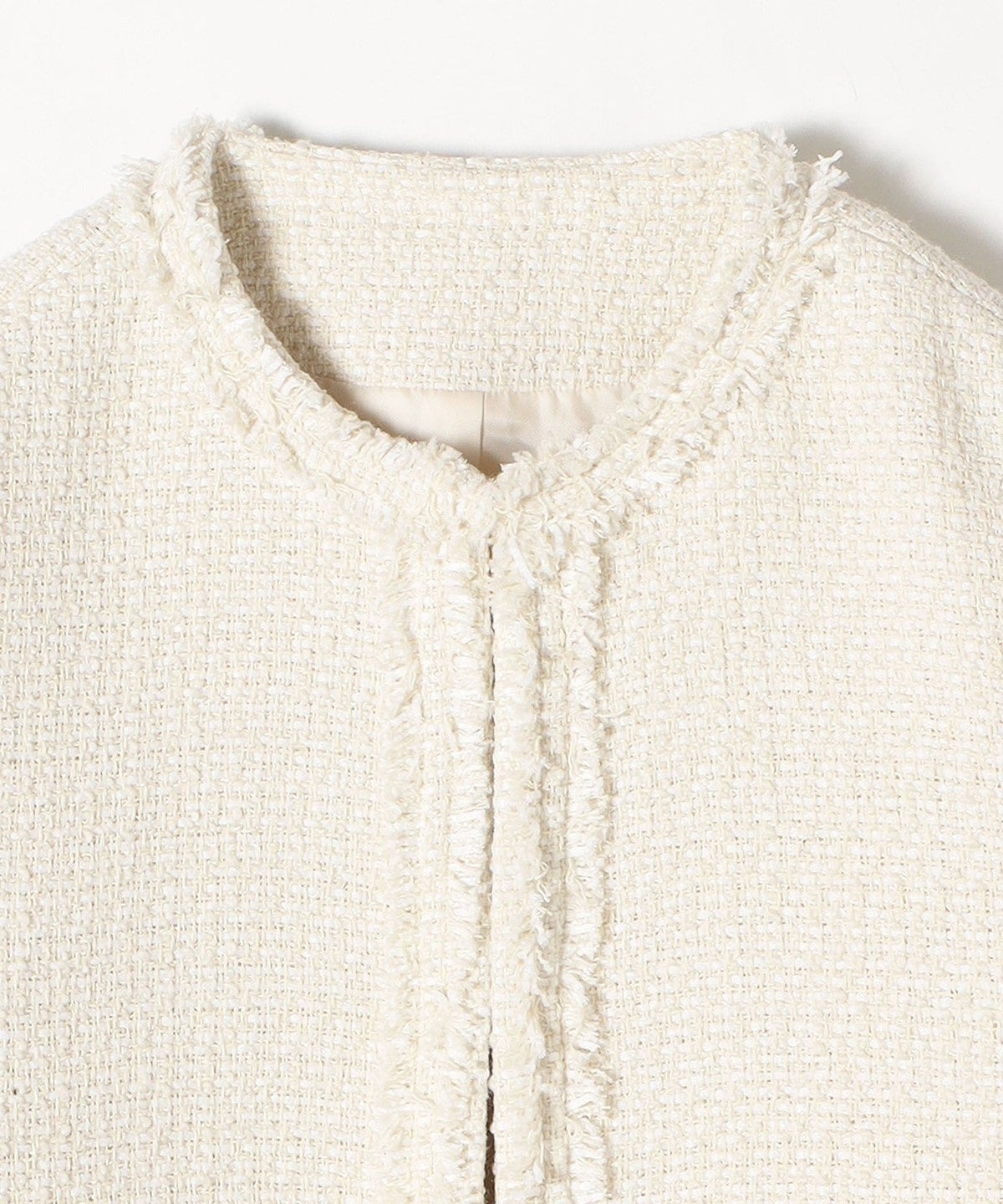 SHIPS any:〈手洗い可能〉ノーカラー カラーミックス ツイード ジャケット