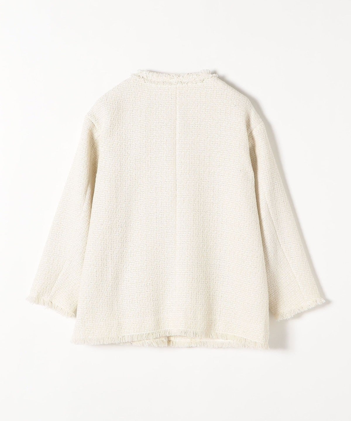 SHIPS any:〈手洗い可能〉ノーカラー カラーミックス ツイード ジャケット