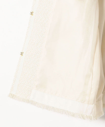 SHIPS any:〈手洗い可能〉ノーカラー カラーミックス ツイード ジャケット