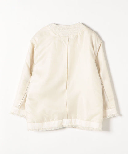 SHIPS any:〈手洗い可能〉ノーカラー カラーミックス ツイード ジャケット