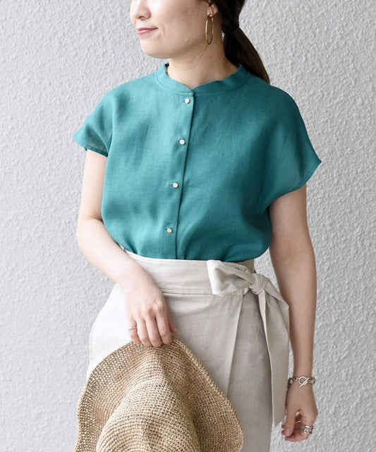 〈手洗い可能〉テレデランカットオフカラーシャツ