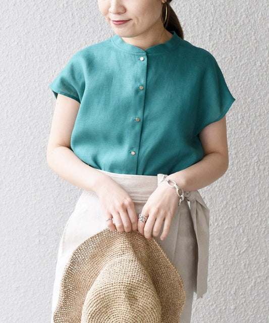 〈手洗い可能〉テレデランカットオフカラーシャツ