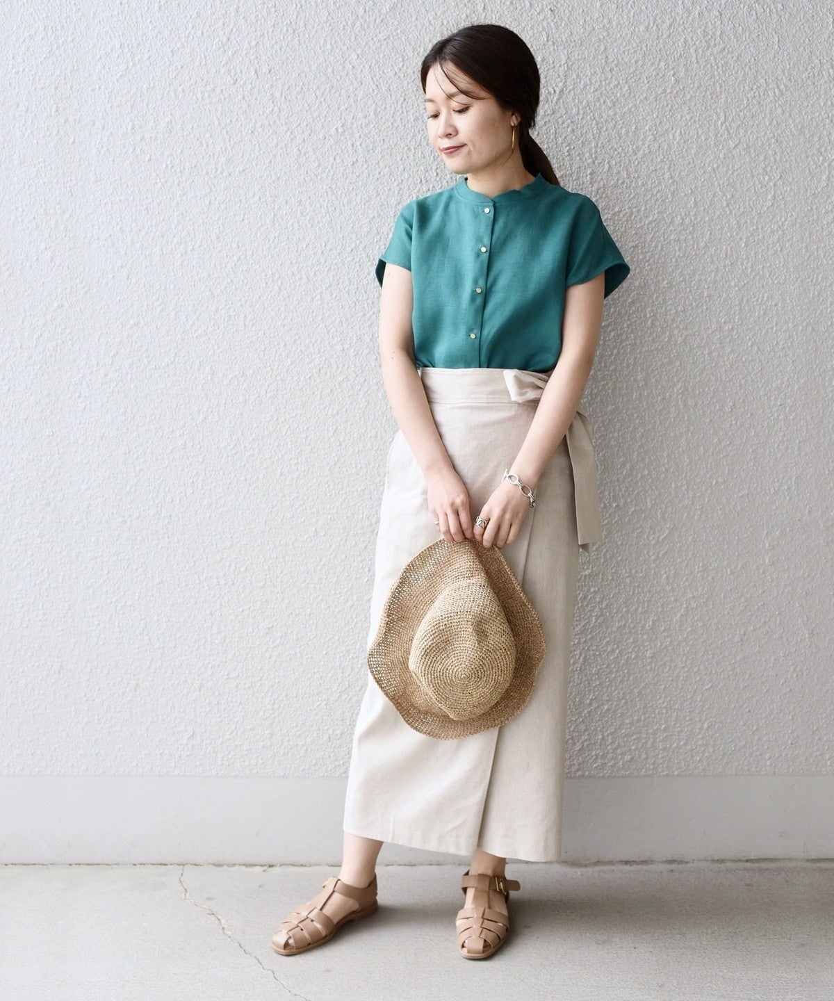 〈手洗い可能〉テレデランカットオフカラーシャツ