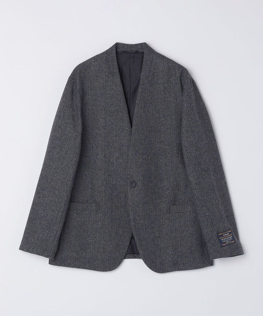 SHIPS Colors:ヘリンボーン ノーカラー ジャケット(セットアップ対応可能)