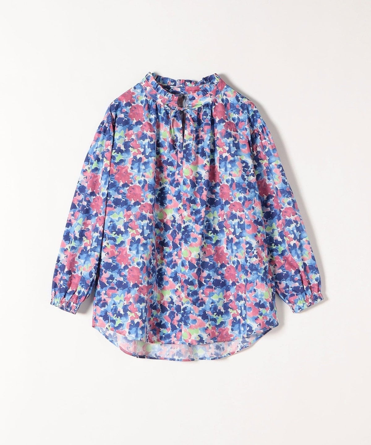 SHIPS any:〈ウォッシャブル〉Longchamp フラワー プリント フリル ブラウス