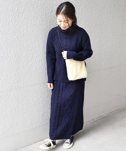 liflattie ships:ケーブルタートルネックプルオーバー