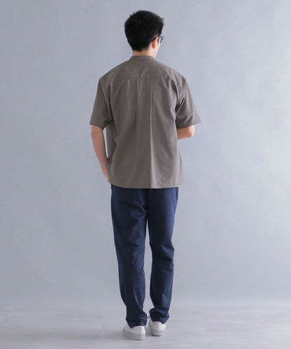 SHIPS:〈ウォッシャブル〉ウール×SOLOTEX(R) リラックスフィット バンドカラーシャツ S/S