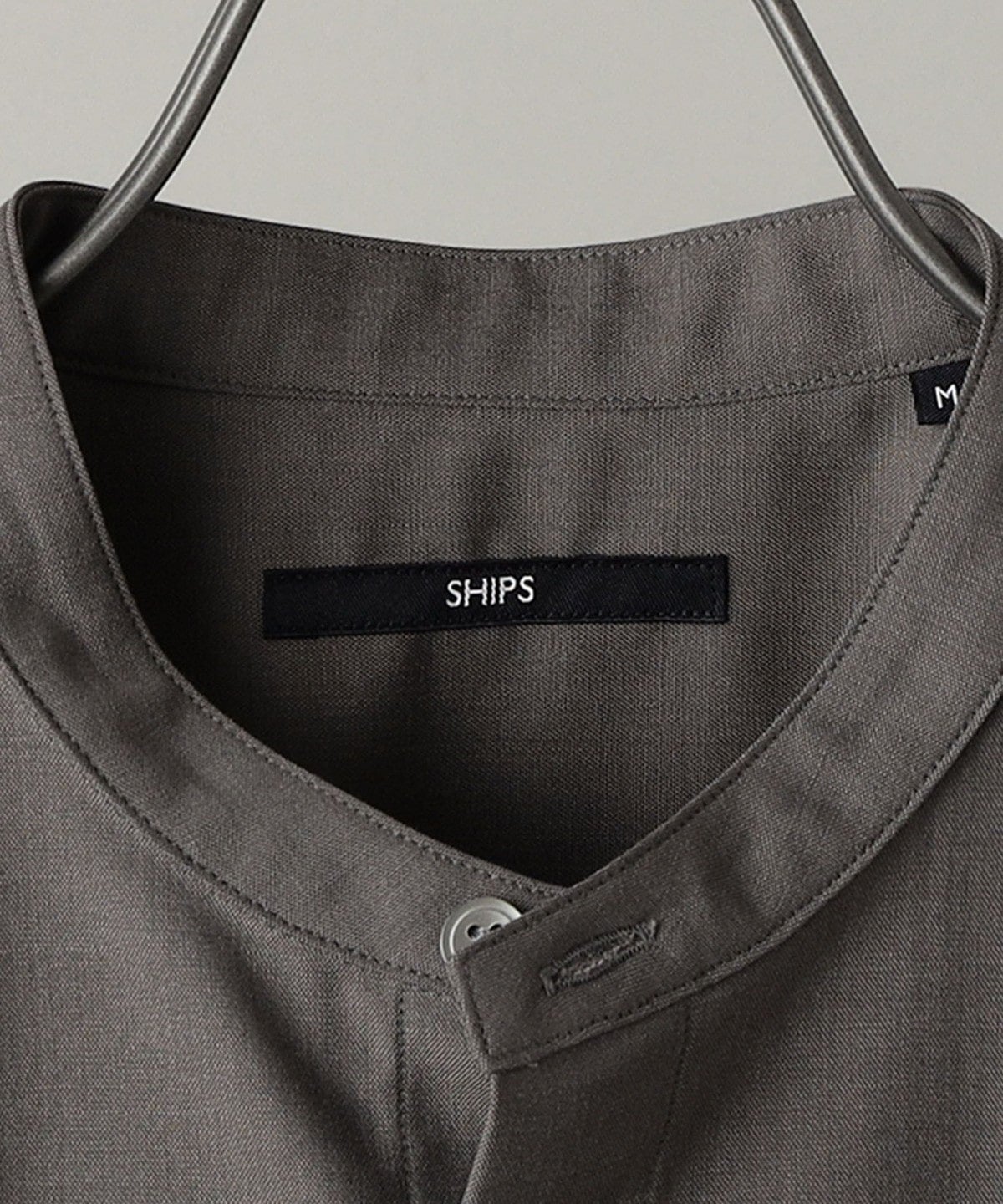 SHIPS:〈ウォッシャブル〉ウール×SOLOTEX(R) リラックスフィット バンドカラーシャツ S/S