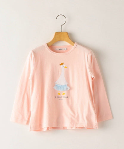 SHIPS KIDS:バックフリル チュール プリント TEE(100〜130cm)