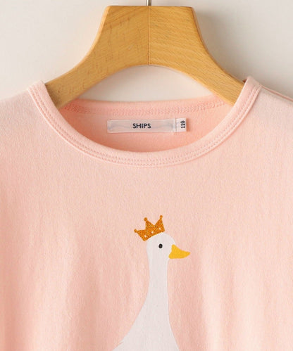 SHIPS KIDS:バックフリル チュール プリント TEE(100〜130cm)