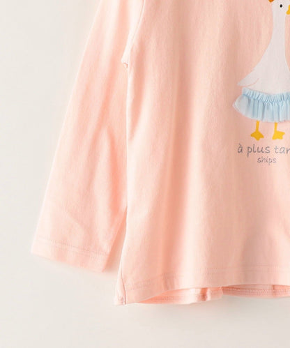 SHIPS KIDS:バックフリル チュール プリント TEE(100〜130cm)