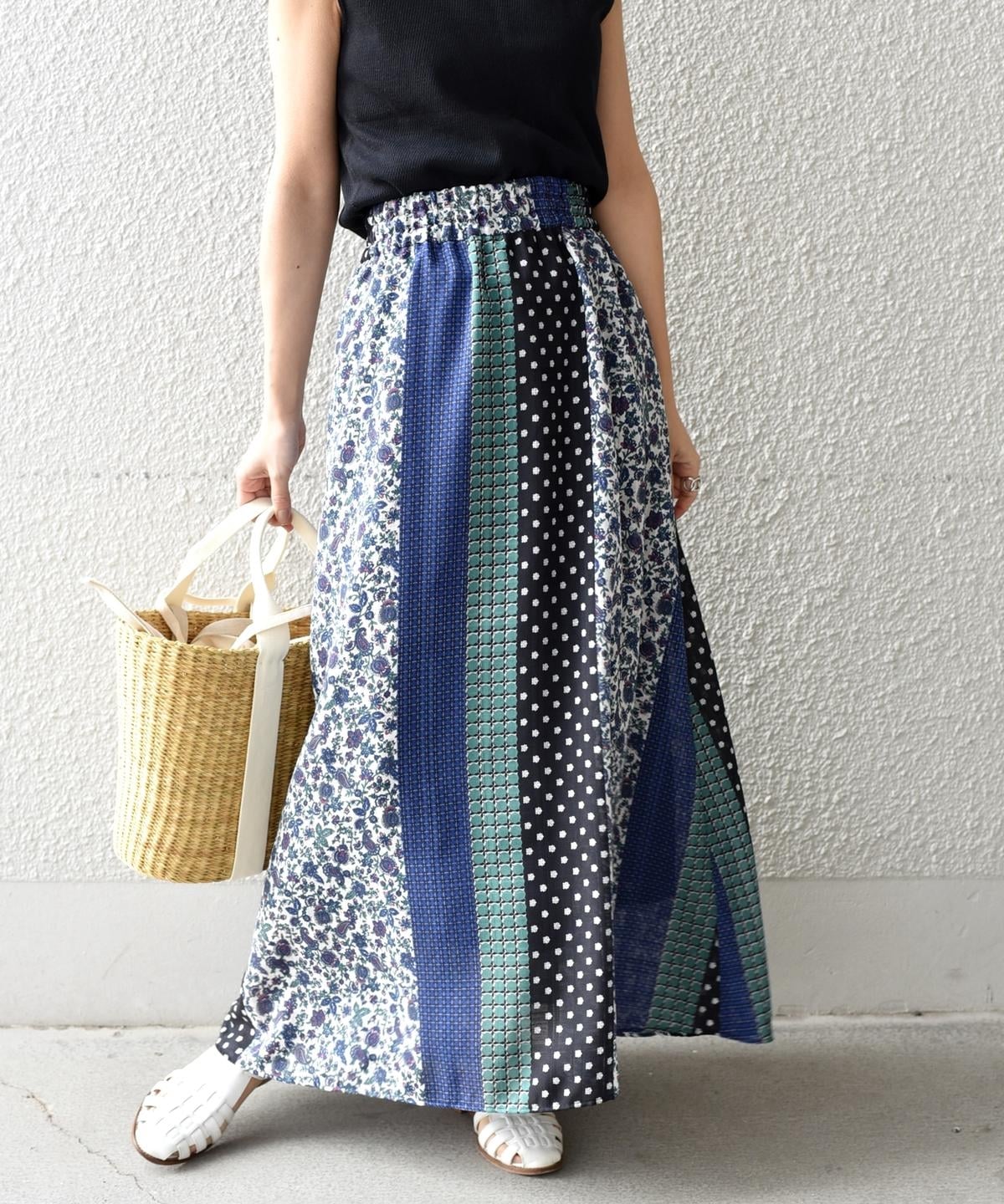 liflattie ships:パッチワークギャザースカート