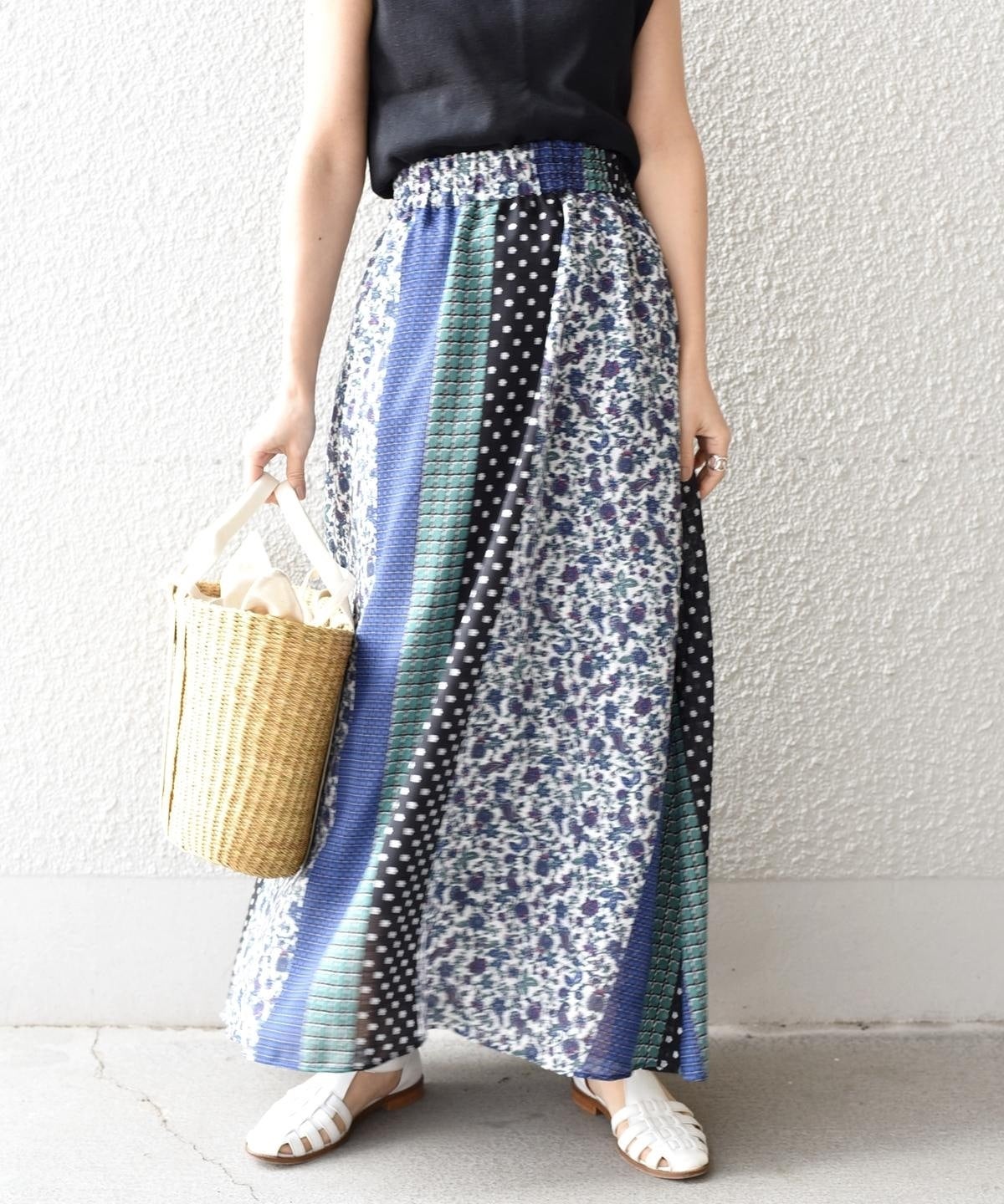 liflattie ships:パッチワークギャザースカート