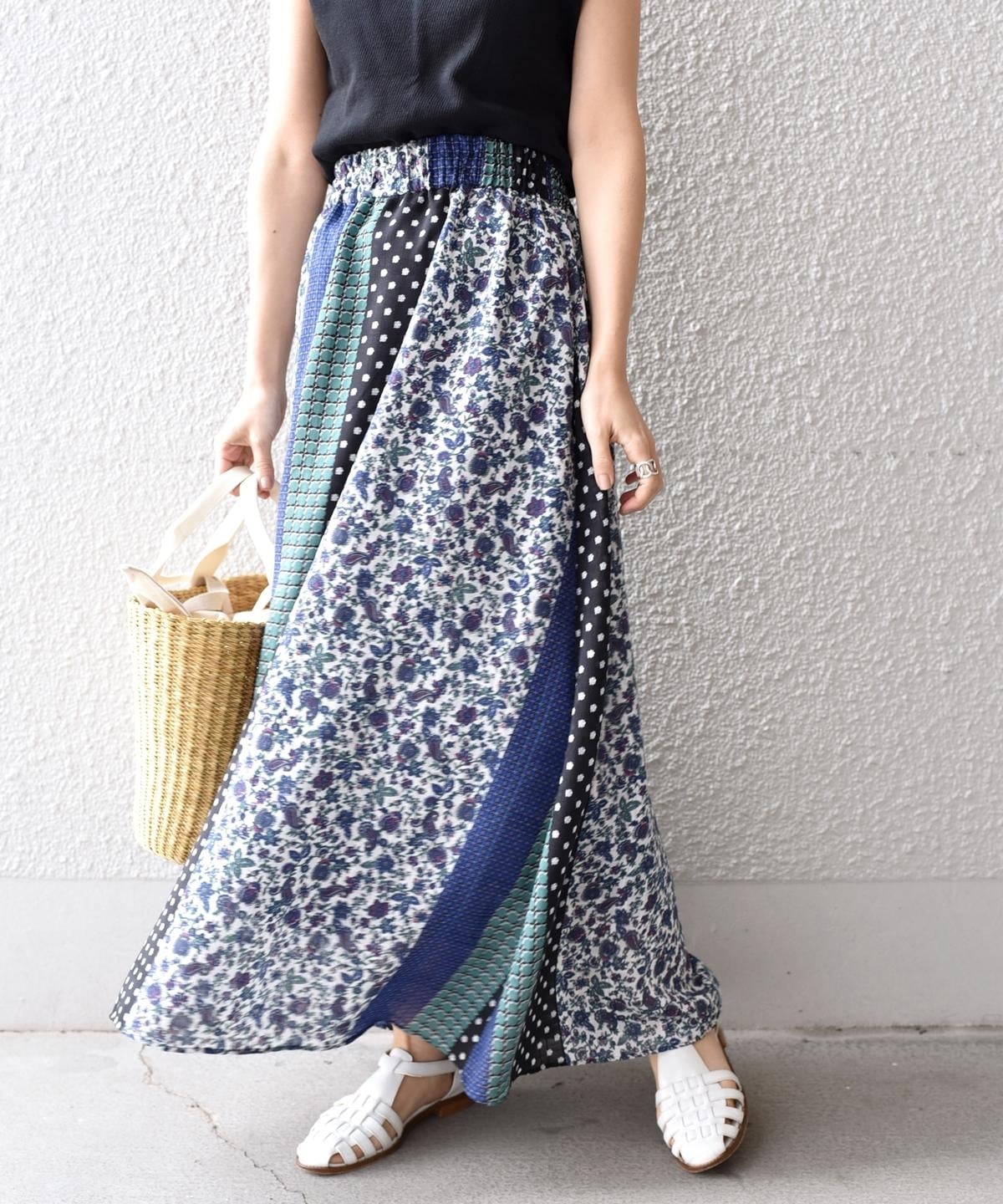 liflattie ships:パッチワークギャザースカート