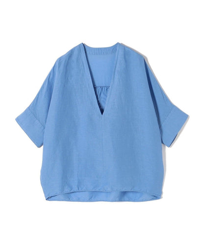 〈手洗い可能〉製品染め キーネック コクーン ブラウス