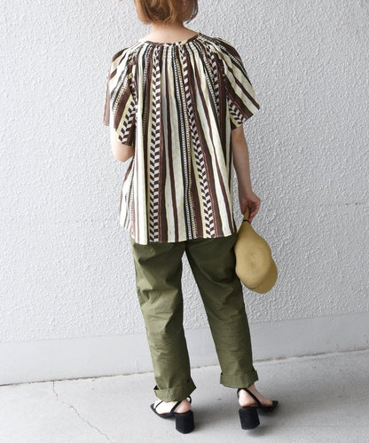 SHIPS any:〈ウォッシャブル〉ジオメトリック ストライプ シャツ ブラウス