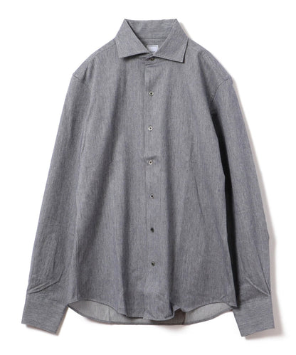 SD: 【ALBINI社製生地】 ヘリンボーン ジャージー ワンピースカラー シャツ