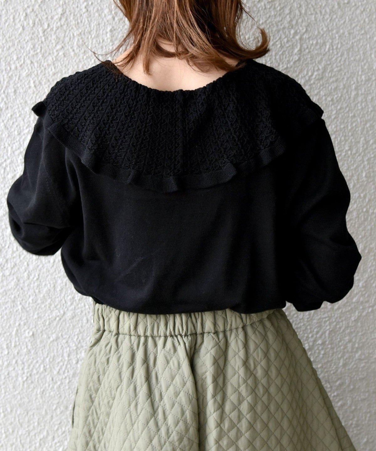 SHIPS any:ビッグカラー フリル Vネック プルオーバー