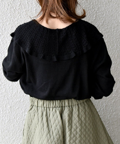 SHIPS any:ビッグカラー フリル Vネック プルオーバー