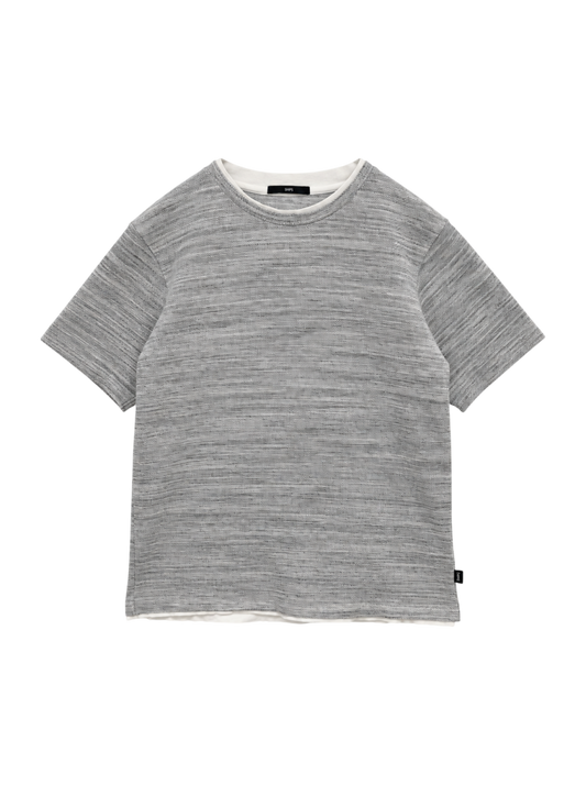 SHIPS: フェイクレイヤード ピケ クルーネック Tシャツ