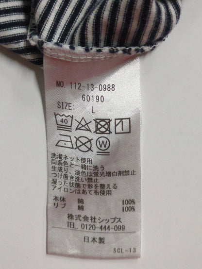 SHIPS: 抗菌・防臭 NANO-FINE（R） ハイゲージ コットン ボーダー  Tシャツ